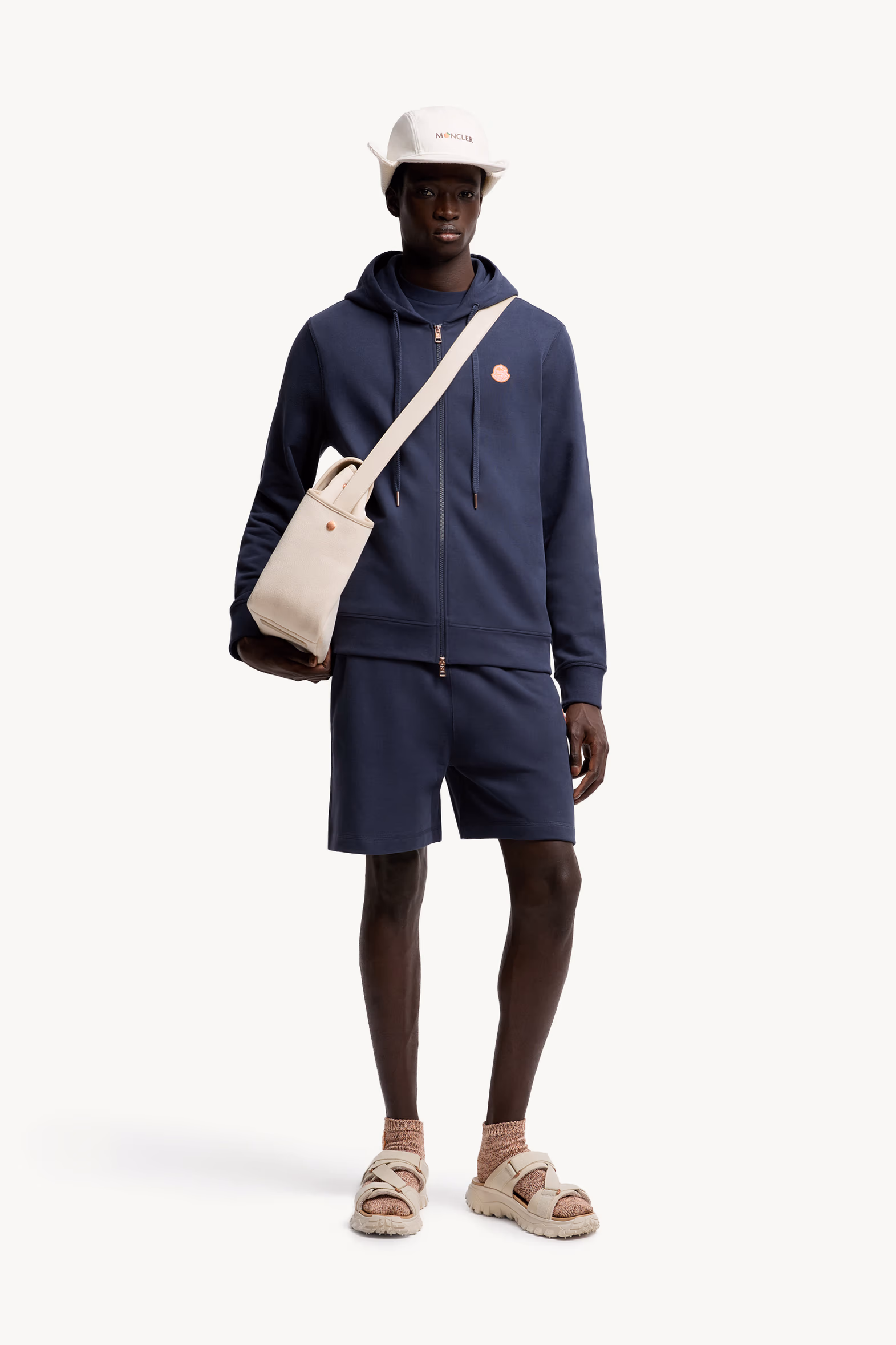 Moncler x Gilga Farm Designed by Donald Glover Cotton Zip-Up Hoodie Men Navy Blue Moncler 0